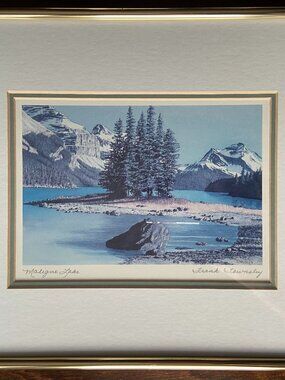 Frank Townsley MALIGNE LAKE Framed Print Canada Signed Stock No. 3007